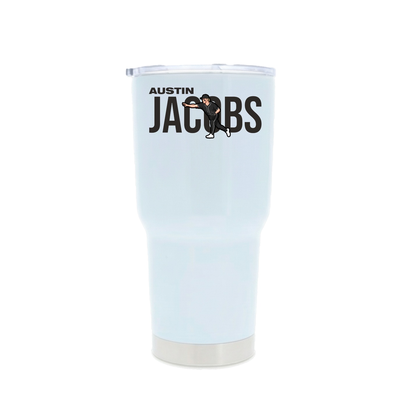 30oz Stainless Steel Tumbler — Player Name in White