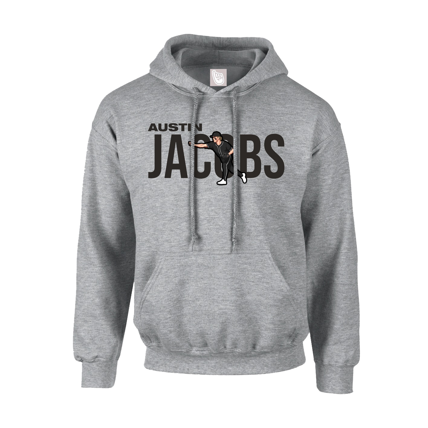 Youth Hoodie — Player Name in Grey