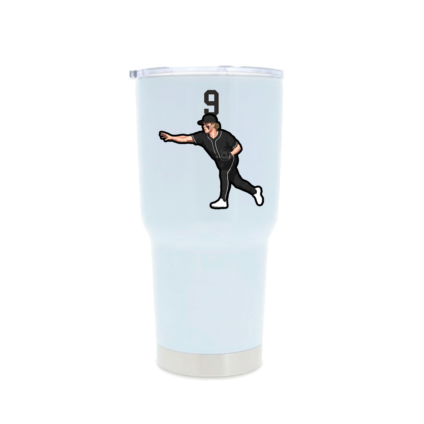30oz Stainless Steel Tumbler — Number Top in White