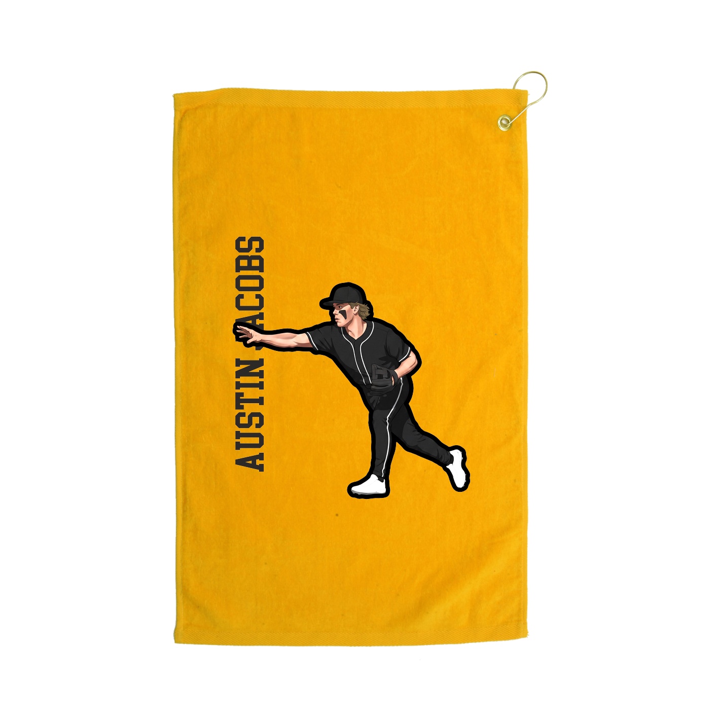 Golf Towel — Name Vertical in Gold