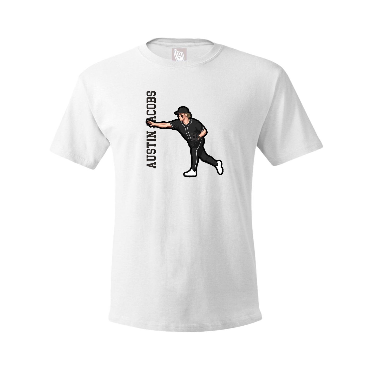 Youth Tee — Name Vertical in White