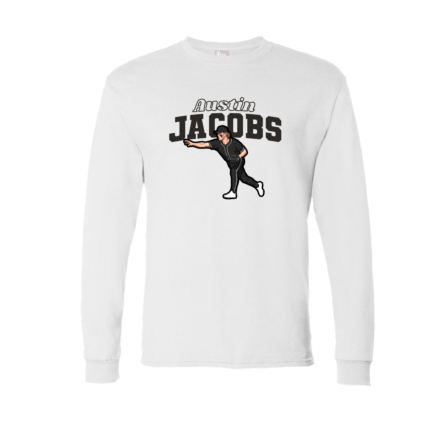 Long Sleeve Tee — Name Arch in White