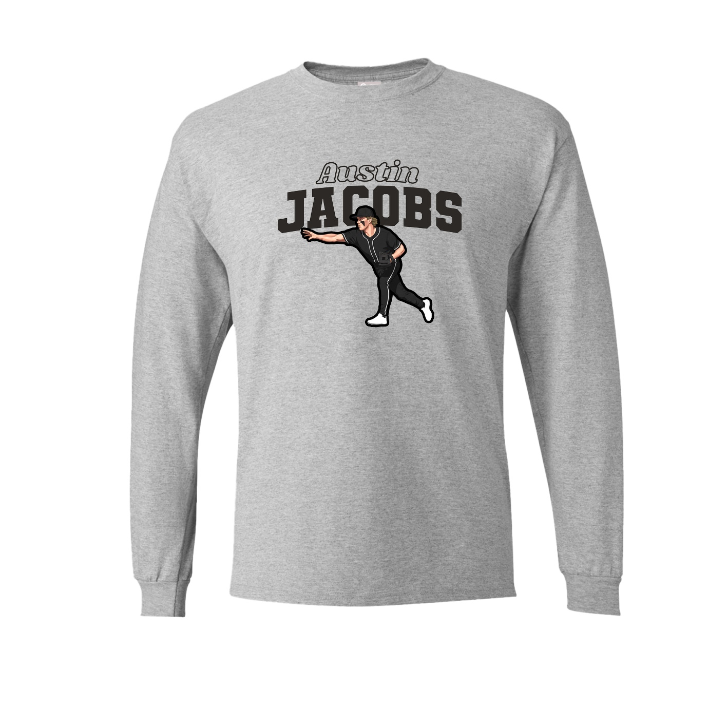 Long Sleeve Tee — Name Arch in Grey