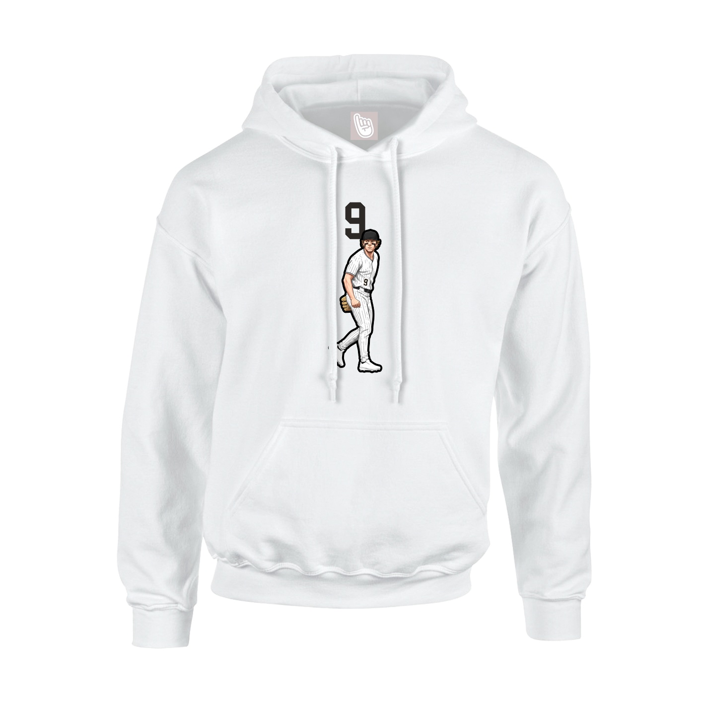 Youth Hoodie — Number Top in White