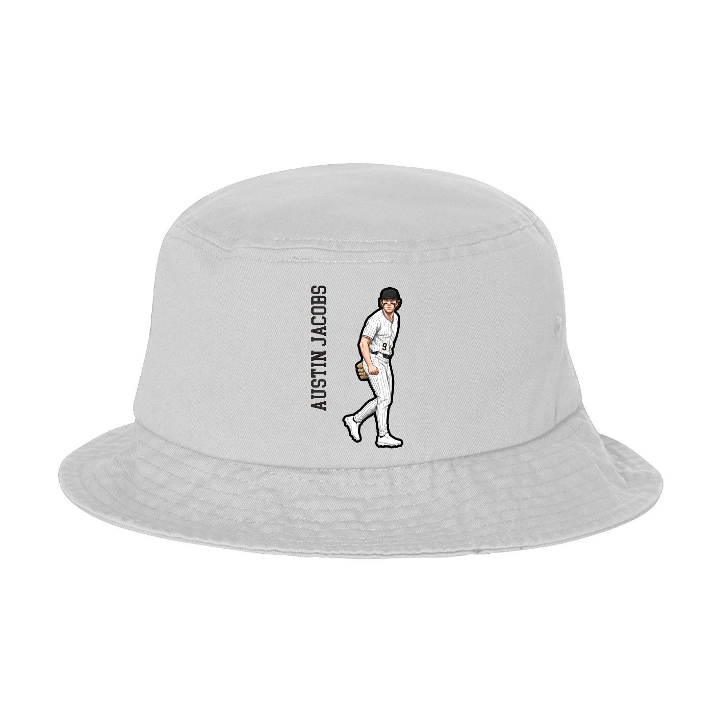 Bucket Cap — Name Vertical in White