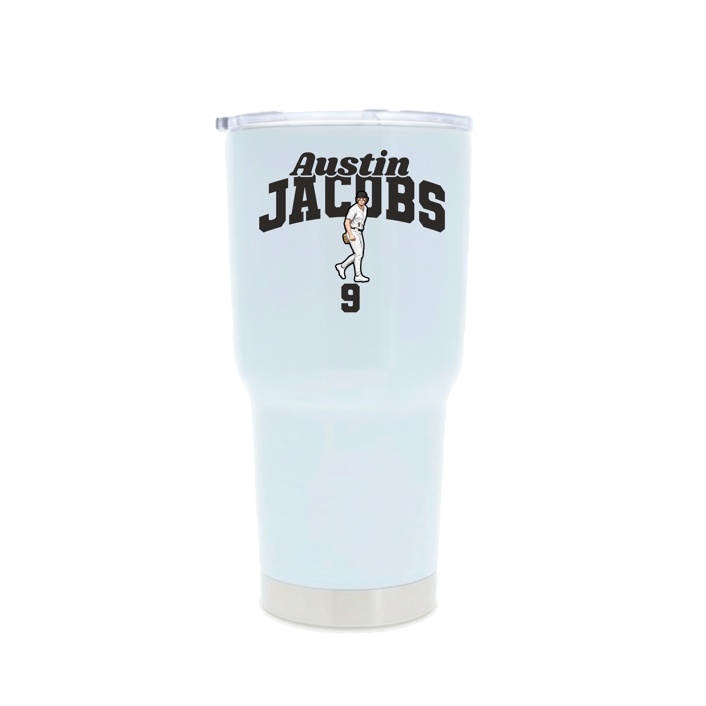 30oz Stainless Steel Tumbler — Signature Arch in White