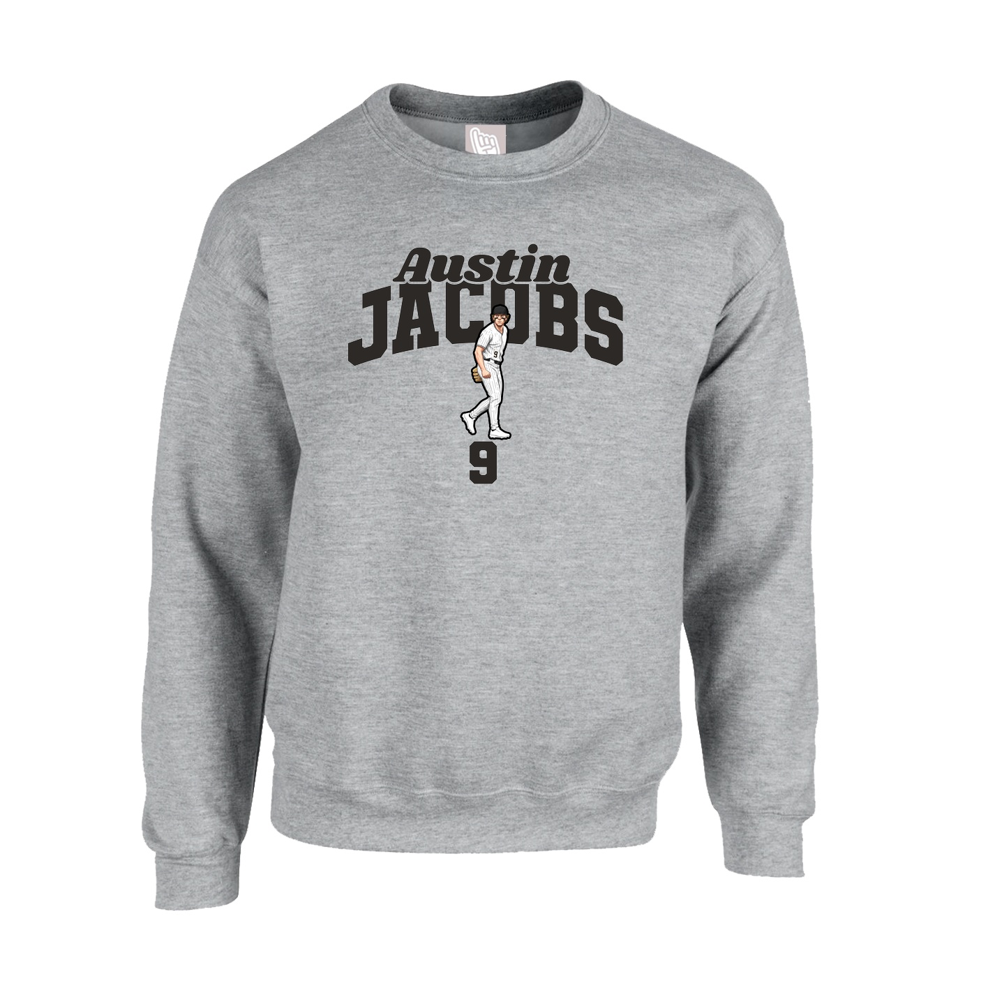Fleece Crew — Signature Arch in Grey