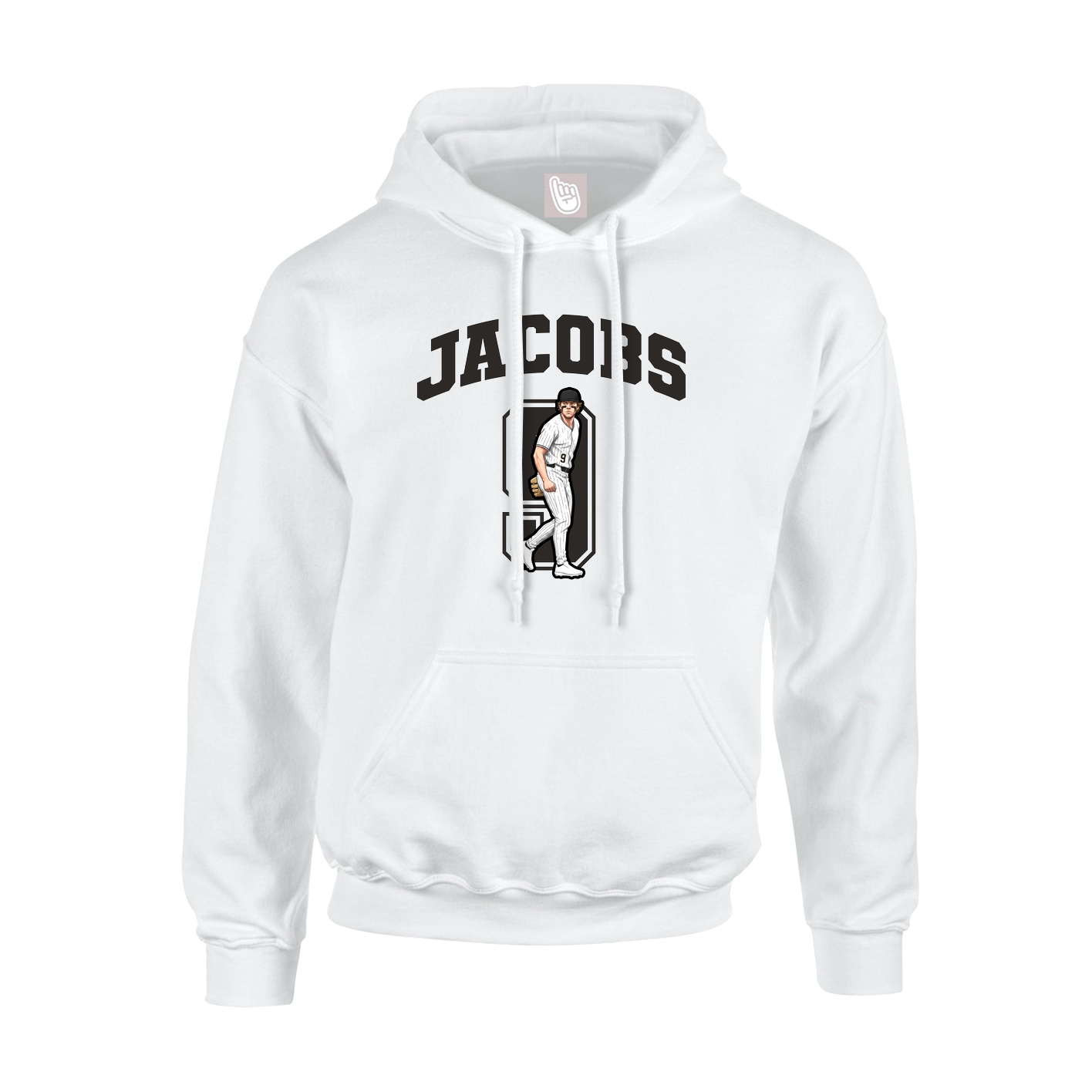 Hoodie — Number in White