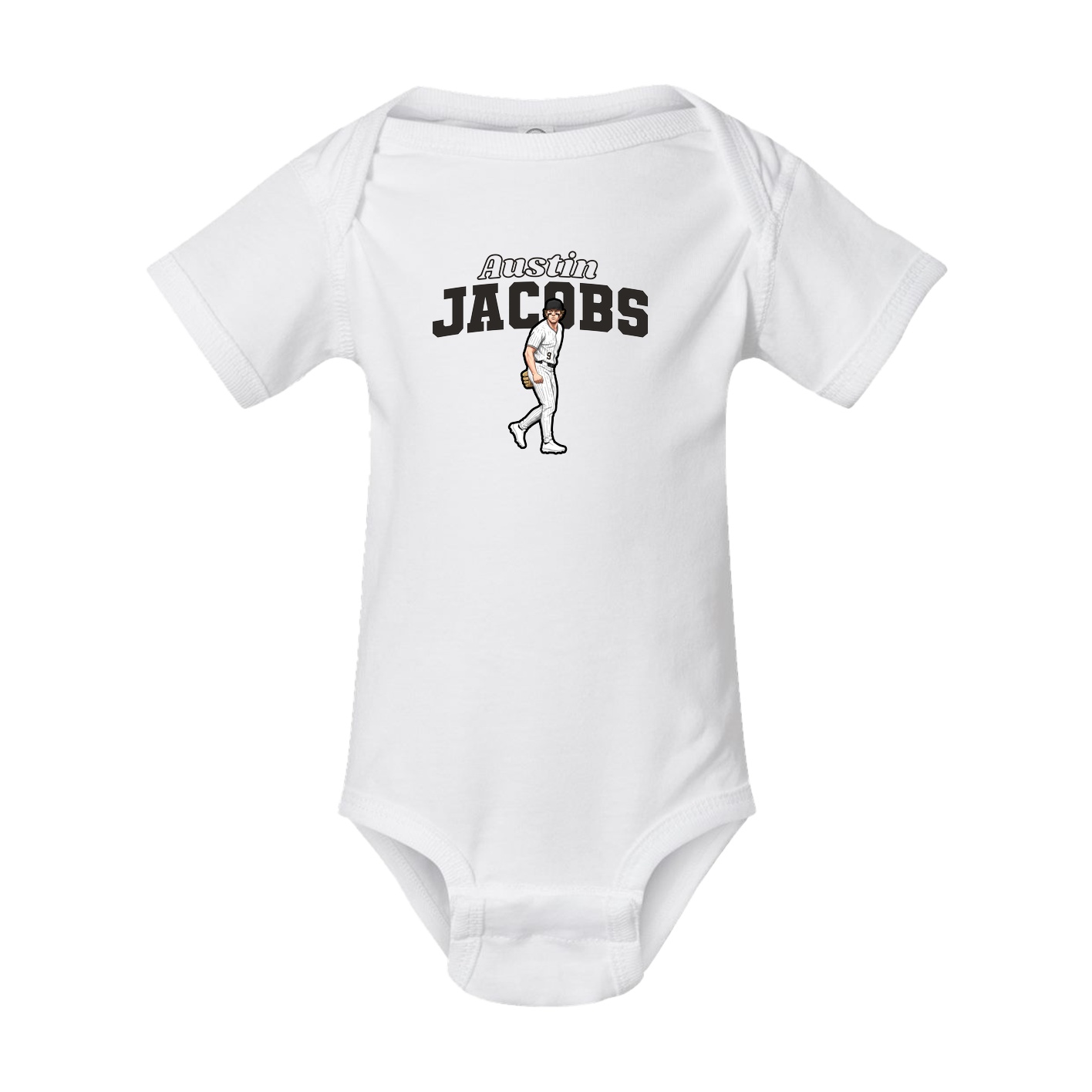 Baby Onesie — Name Arch in White