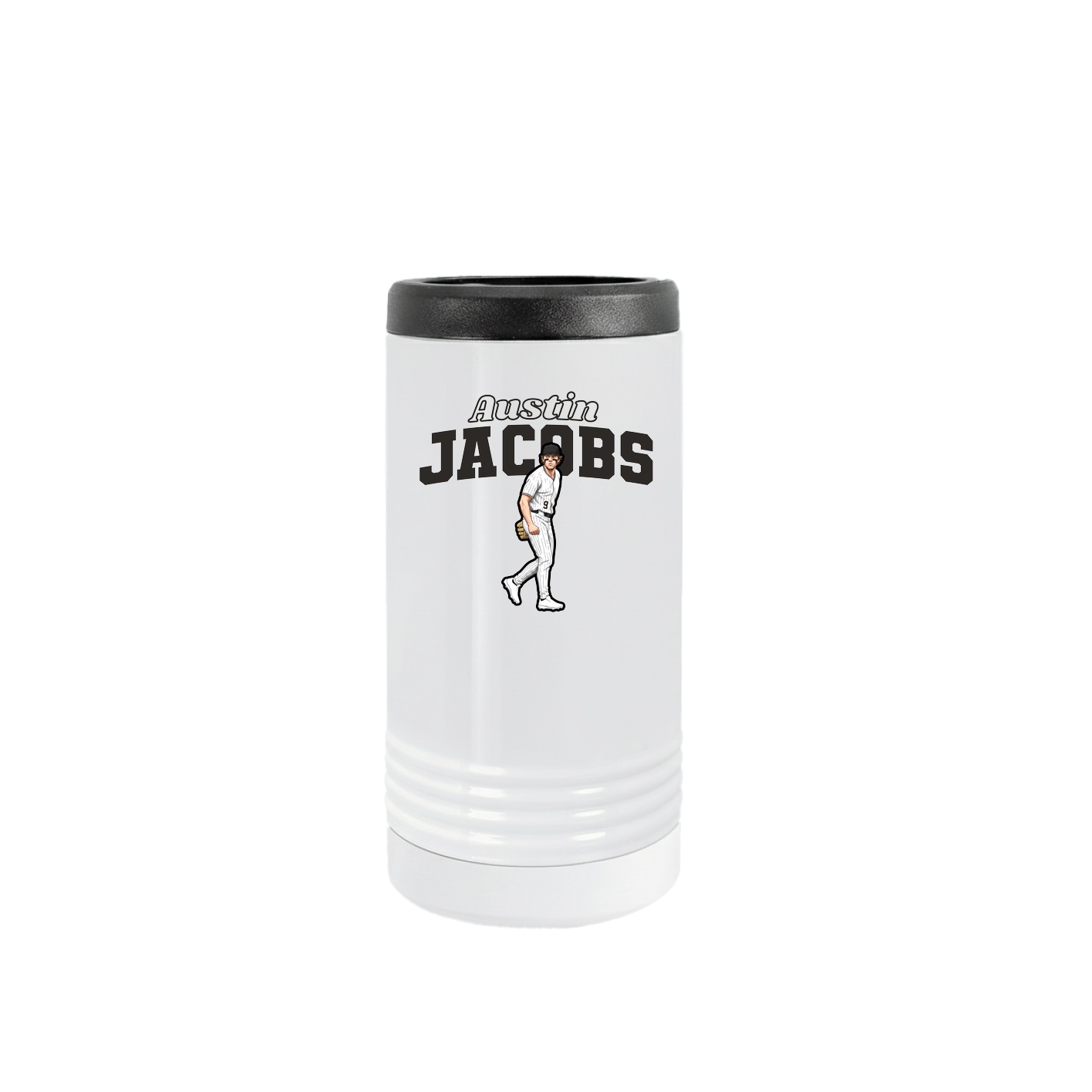 Slim Beverage Holder — Name Arch in White