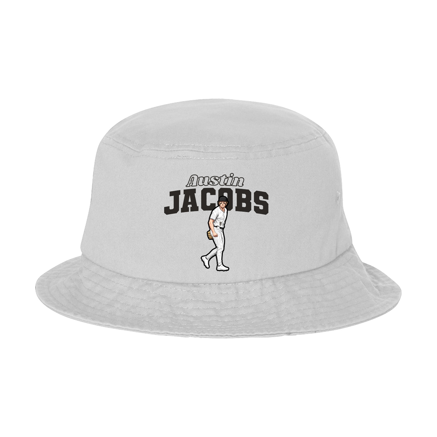 Bucket Cap — Name Arch in White