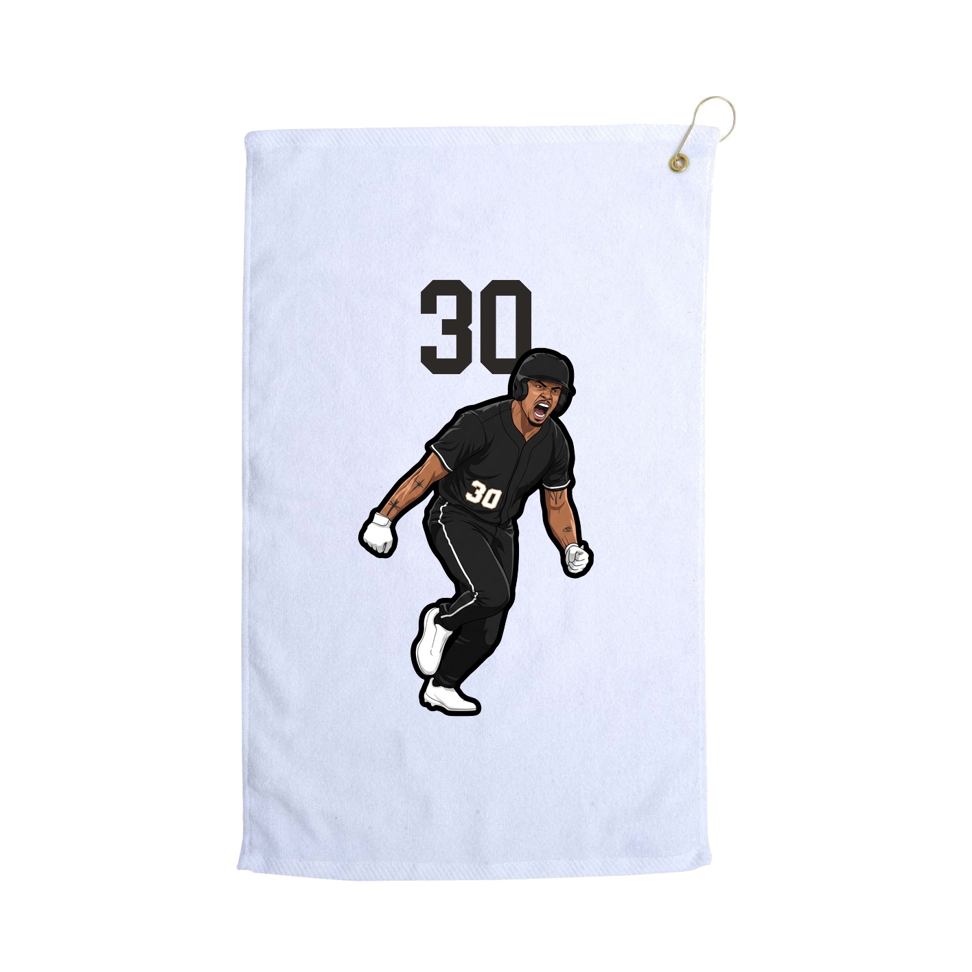Golf Towel — Number Top in White