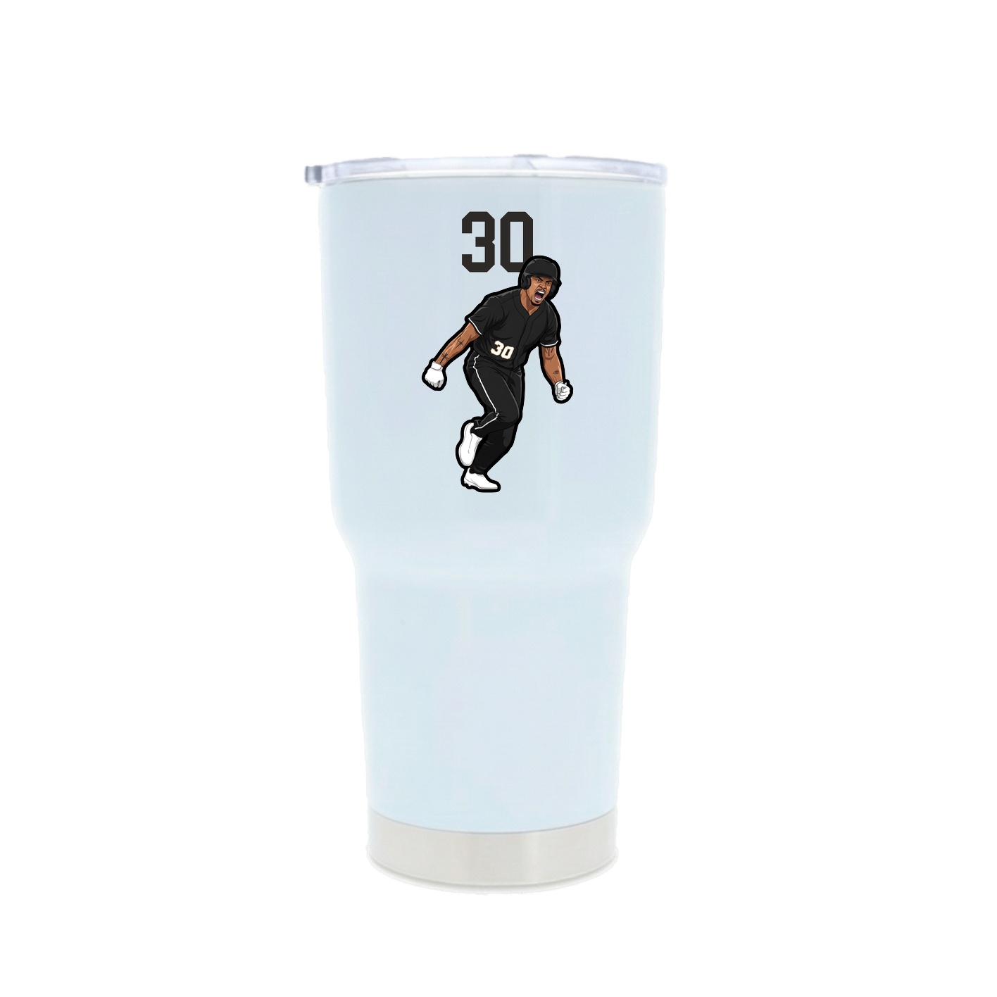 30oz Stainless Steel Tumbler — Number Top in White