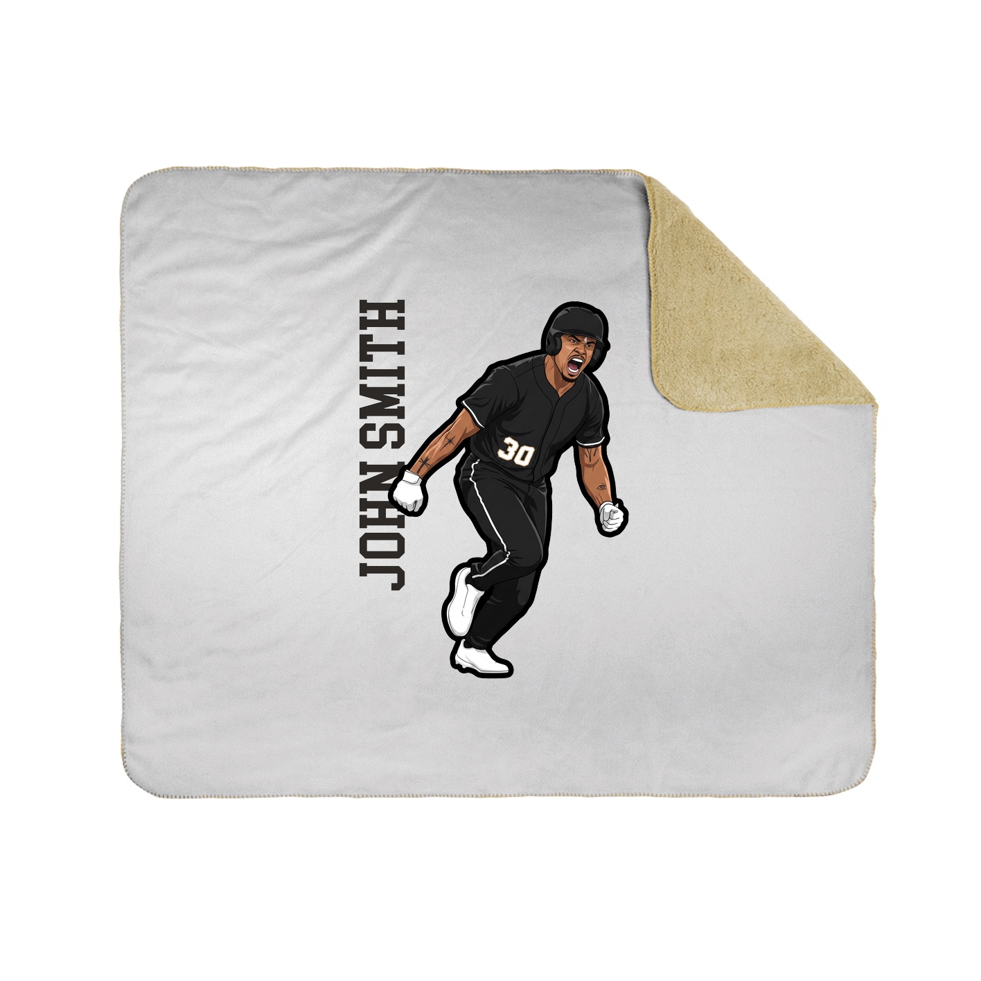 Throw Blanket — Name Vertical in White