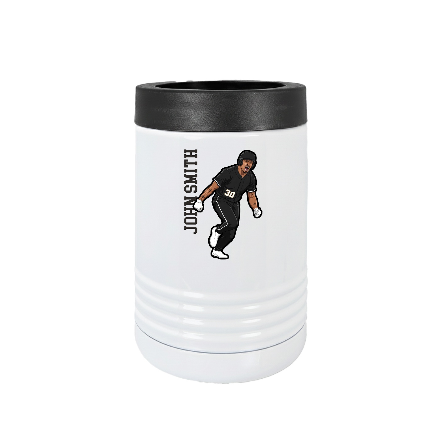 Beverage Holder — Name Vertical in White