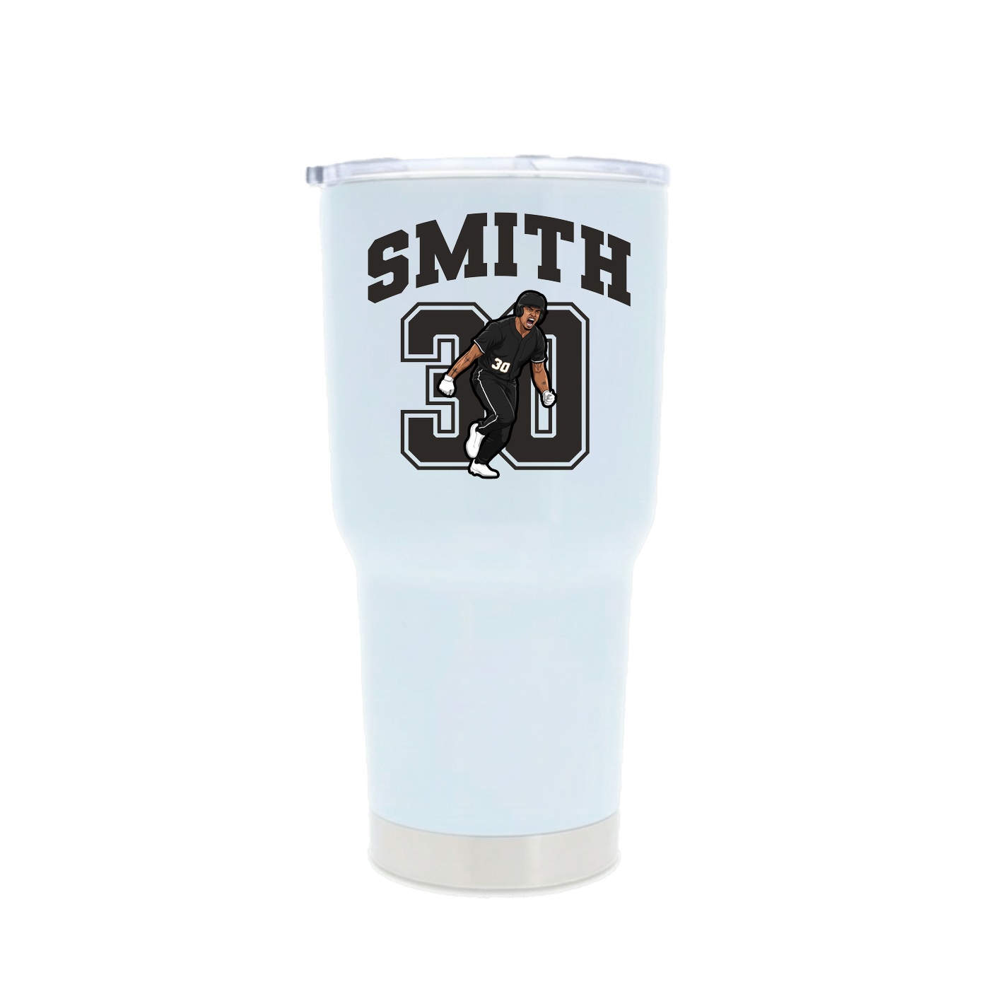 30oz Stainless Steel Tumbler — Number in White