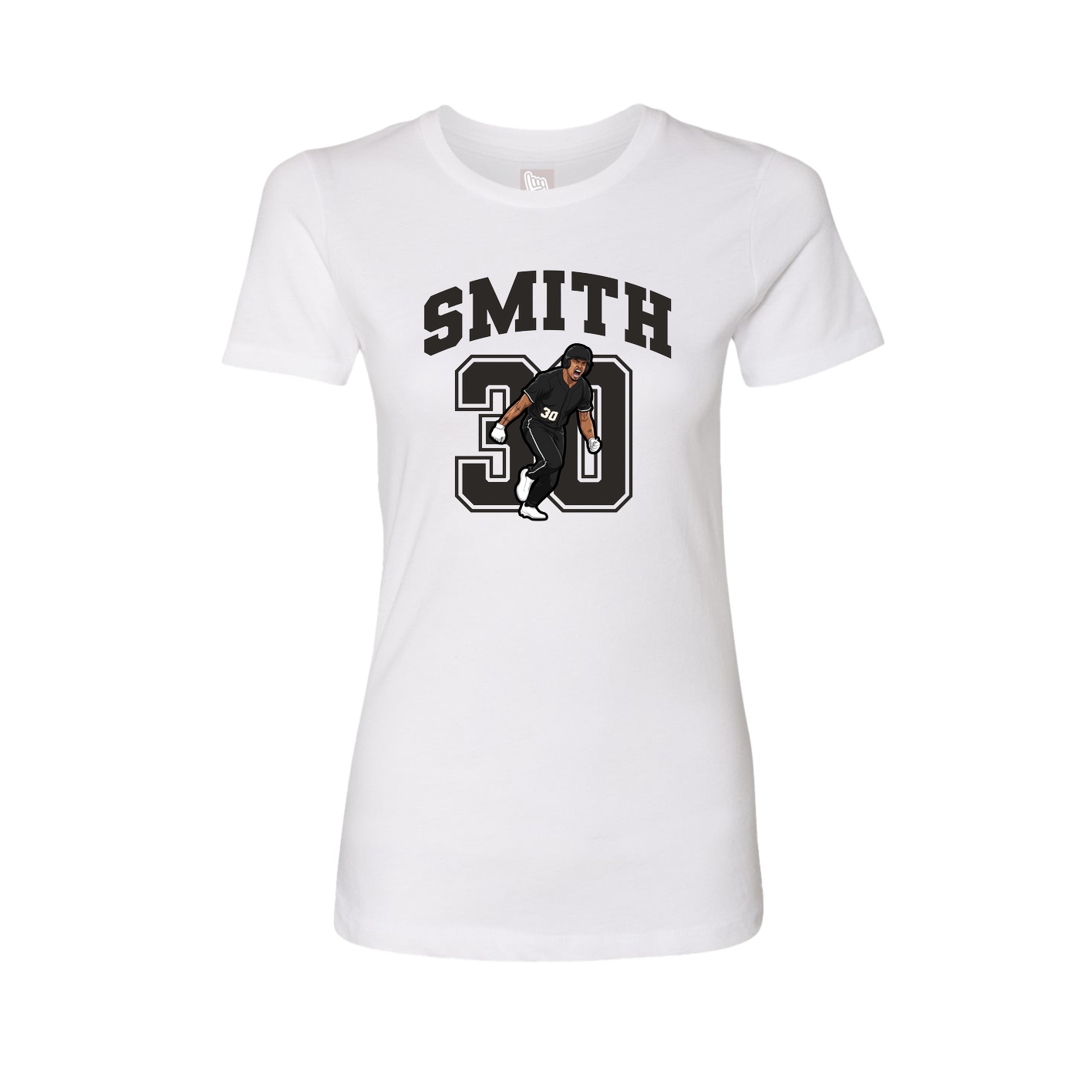 Fitted Women's Tee — Number in White