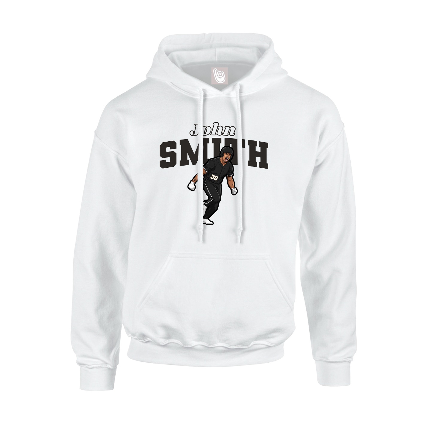 Hoodie — Name Arch in White