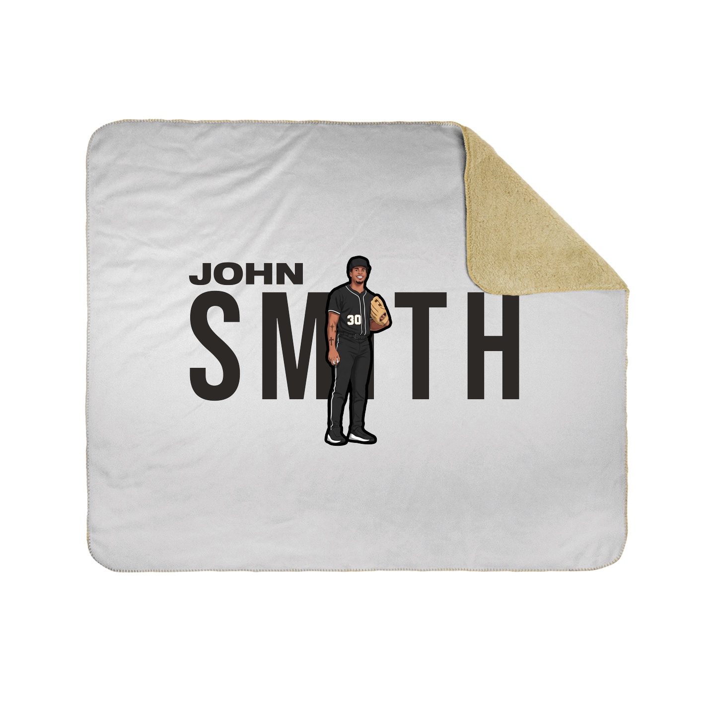 Throw Blanket — Player Name in White