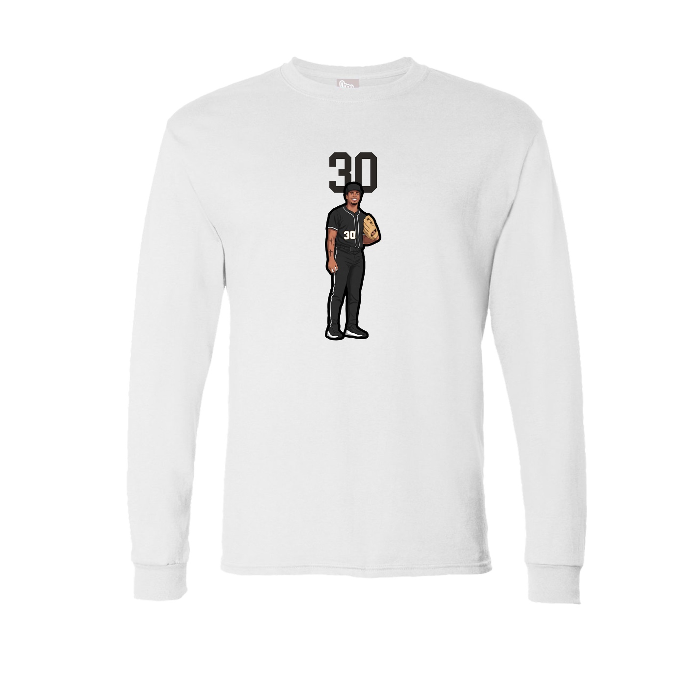 Long Sleeve Tee — Number Top in White
