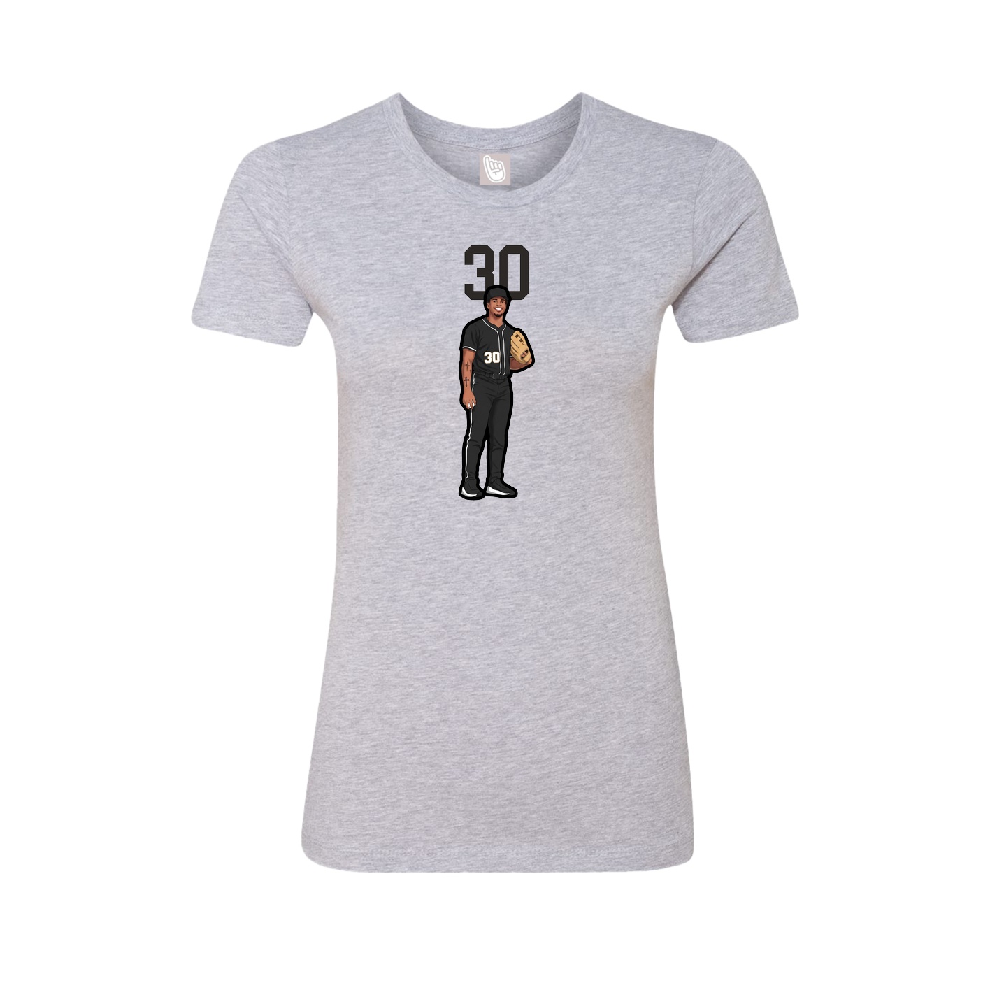 Fitted Women's Tee — Number Top in Grey