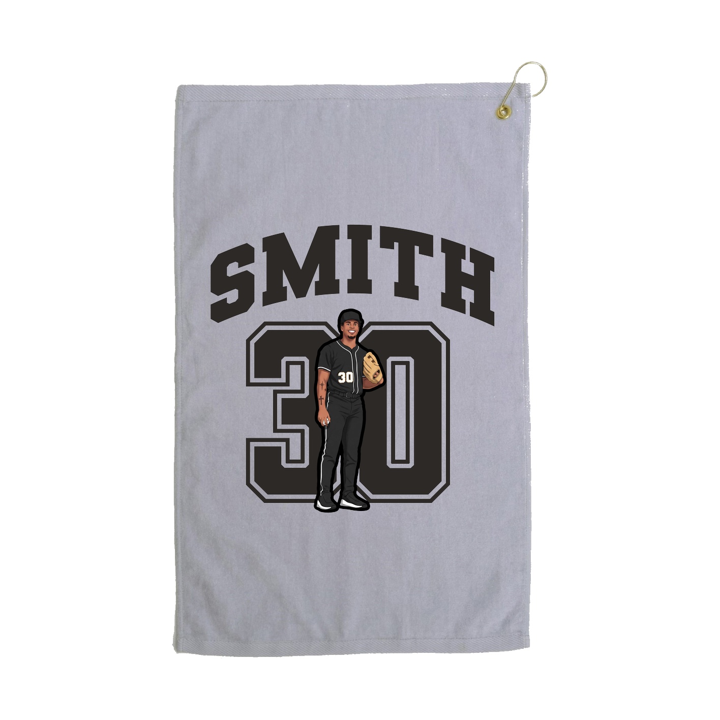Golf Towel — Number in Grey