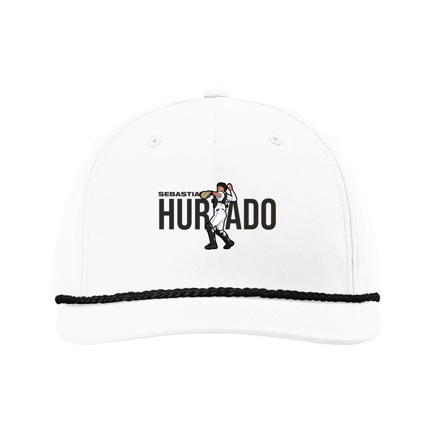 Five-Panel Classic Rope Cap — Player Name in White