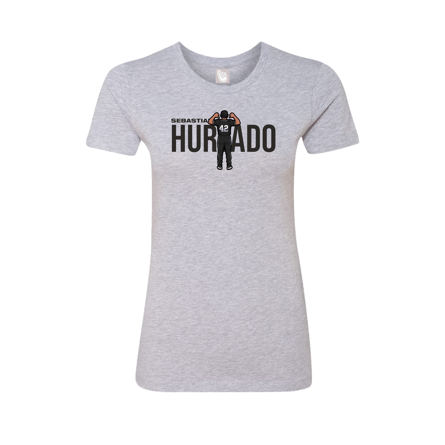 Fitted Women's Tee — Player Name in Grey
