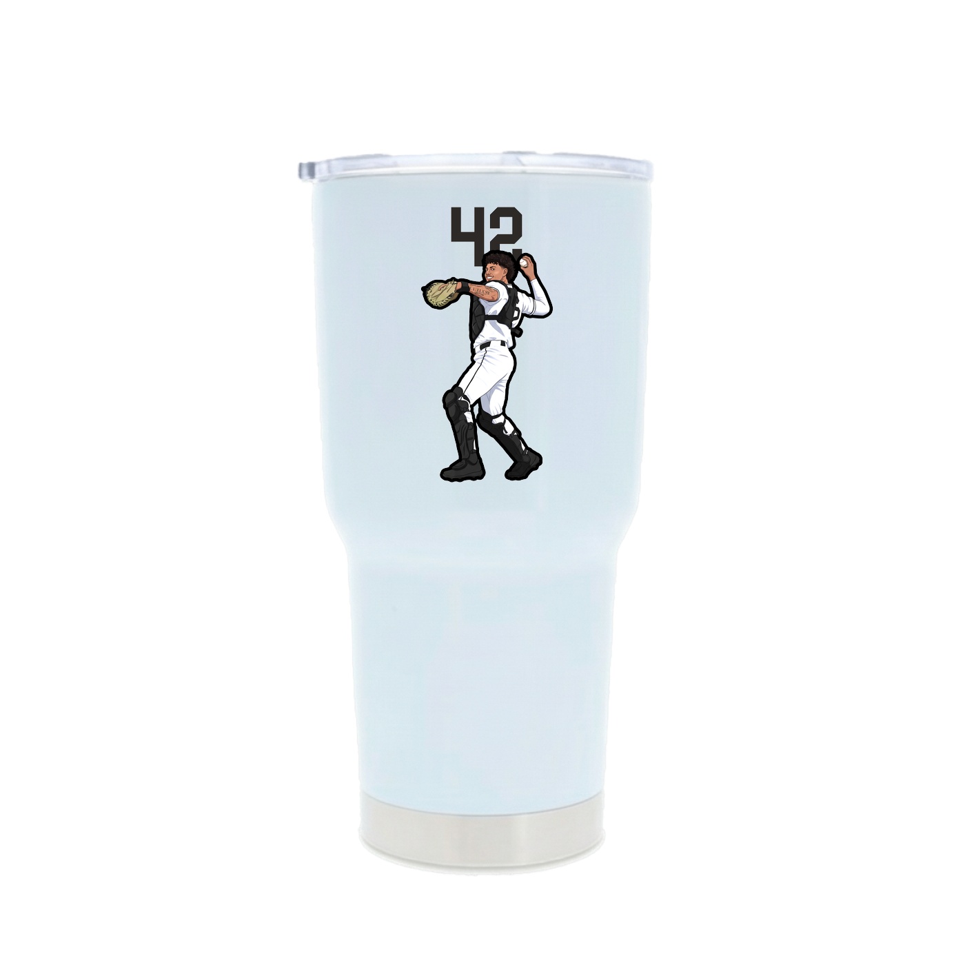30oz Stainless Steel Tumbler — Number Top in White