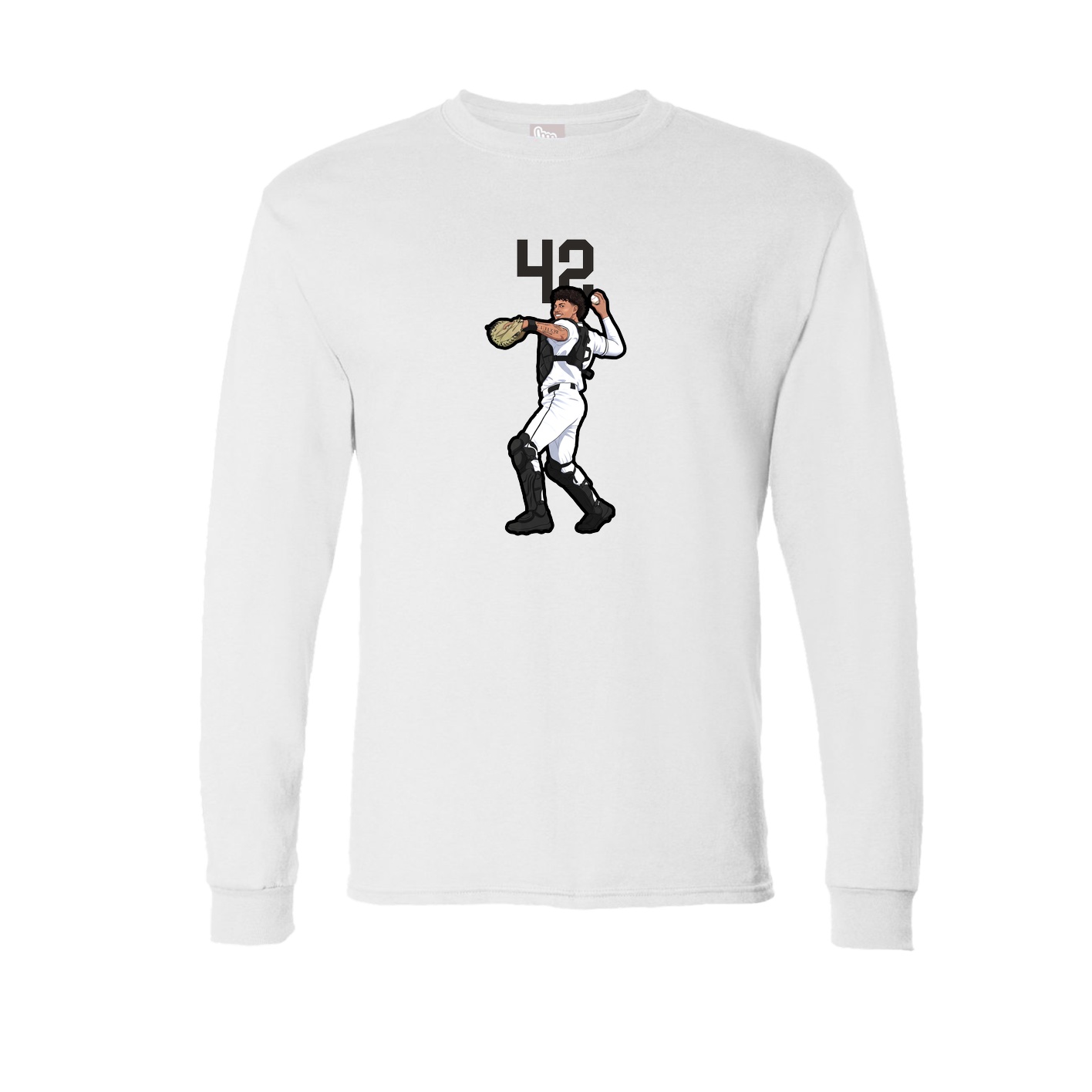 Long Sleeve Tee — Number Top in White
