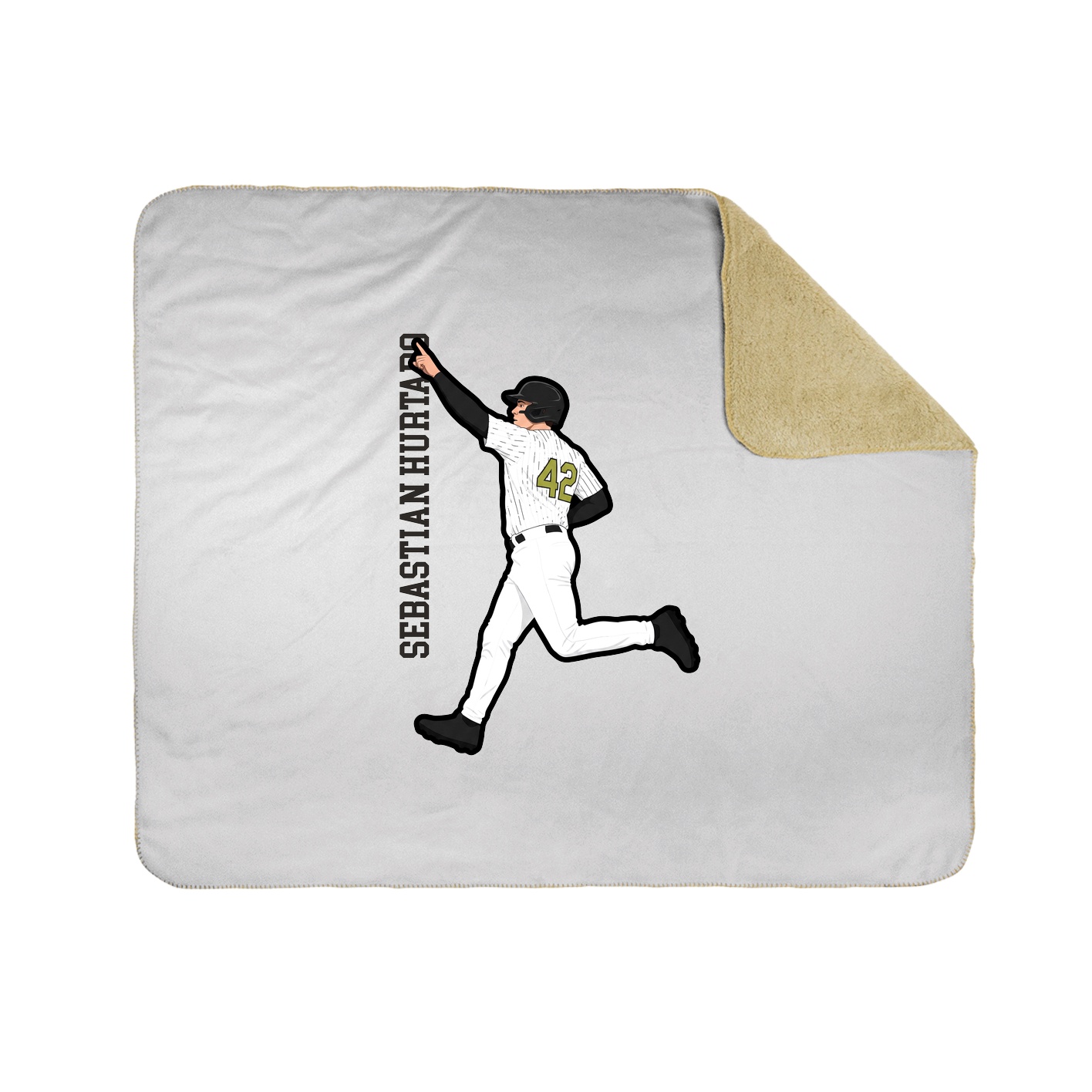 Throw Blanket — Name Vertical in White