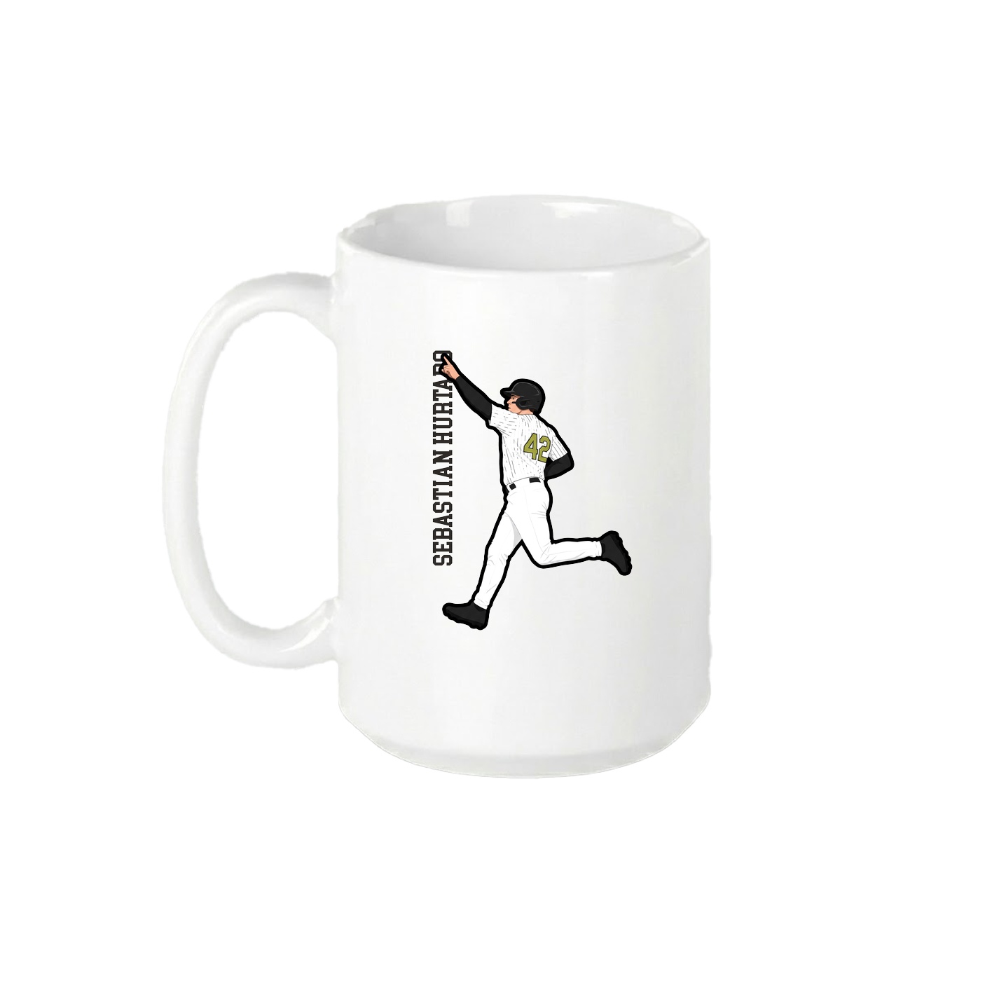 15oz Coffee Mug — Name Vertical in White
