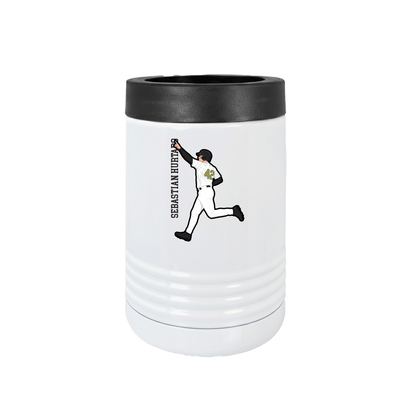 Beverage Holder — Name Vertical in White