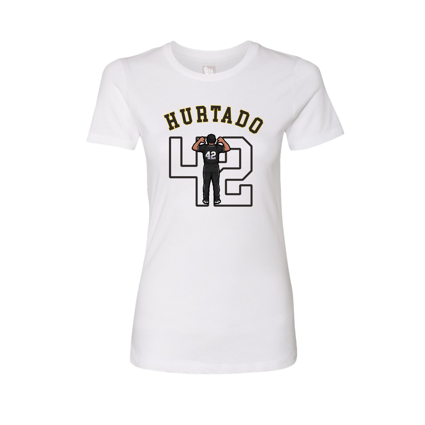 Fitted Women's Tee — Shirsey Arch in White