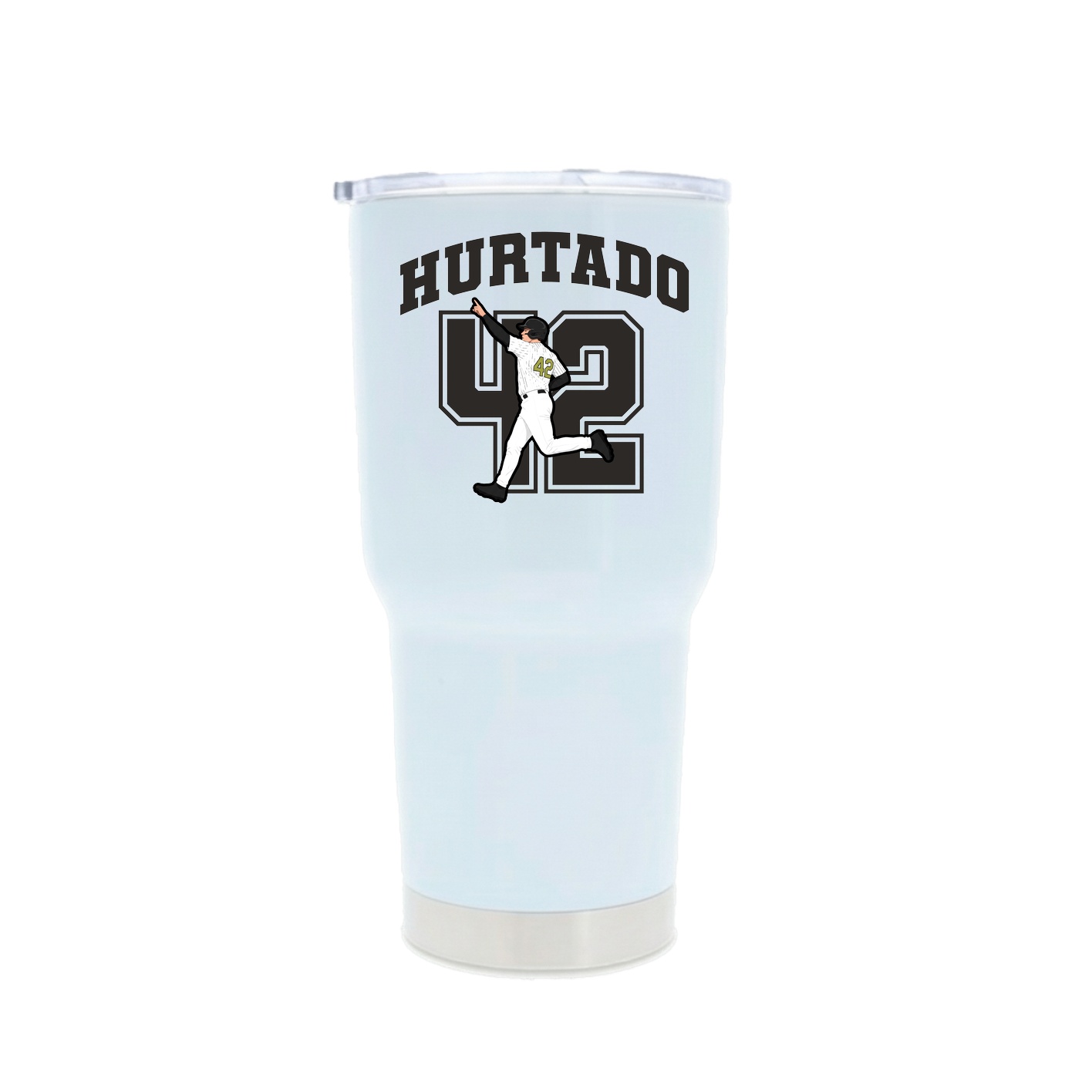 30oz Stainless Steel Tumbler — Number in White