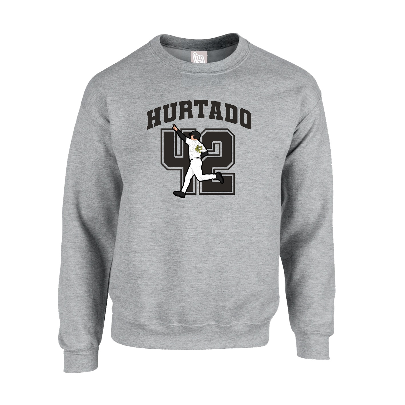 Fleece Crew — Number in Grey