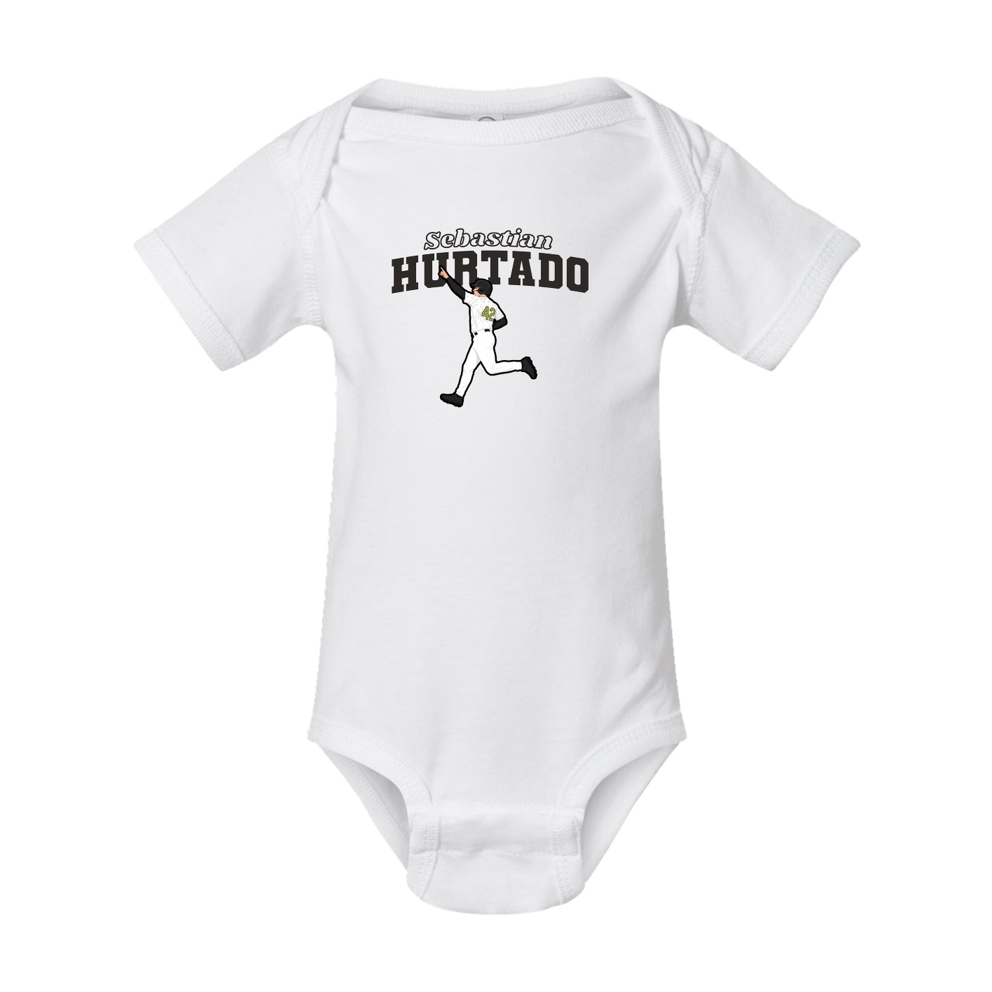 Baby Onesie — Name Arch in White