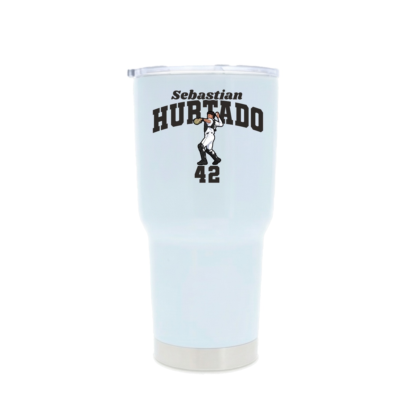 30oz Stainless Steel Tumbler — Signature Arch in White