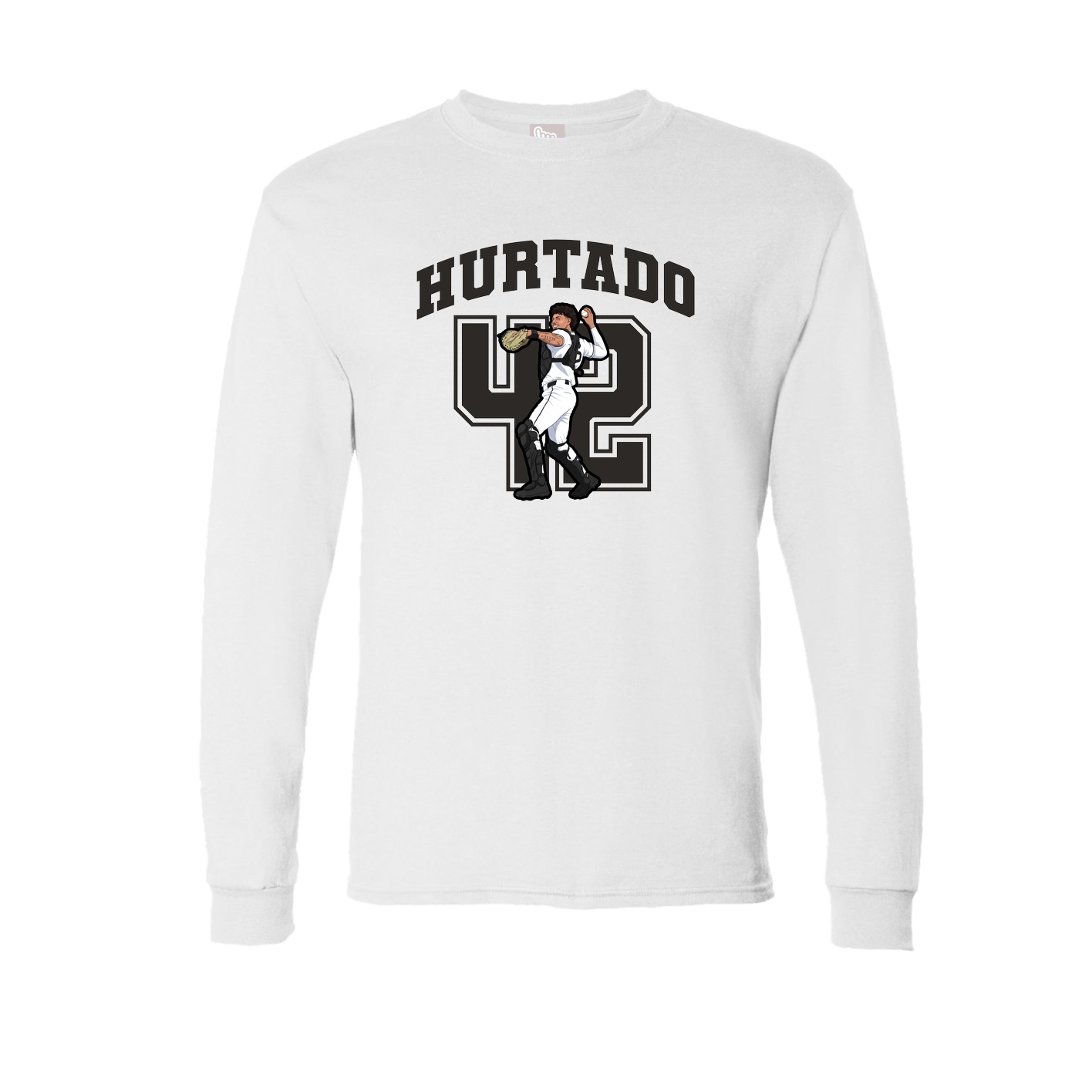 Long Sleeve Tee — Number in White
