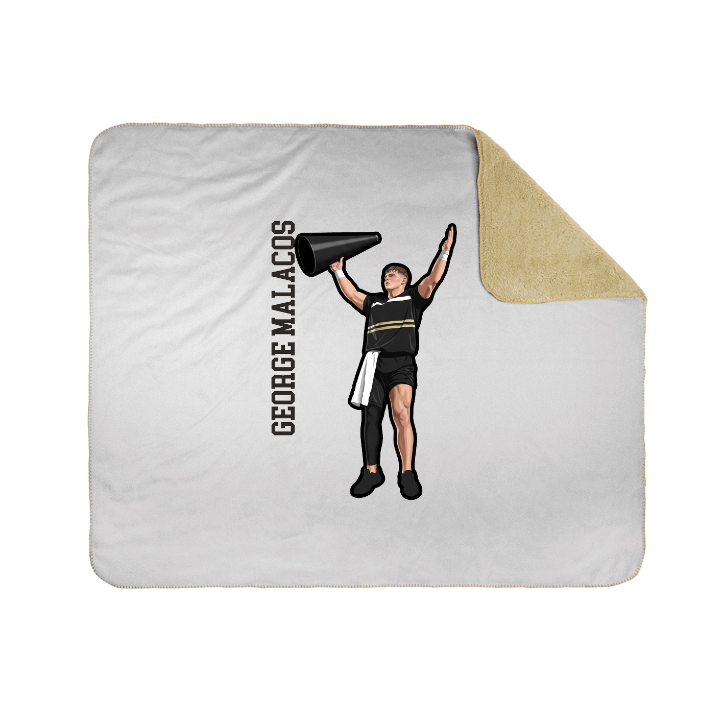 Throw Blanket — Name Vertical in White