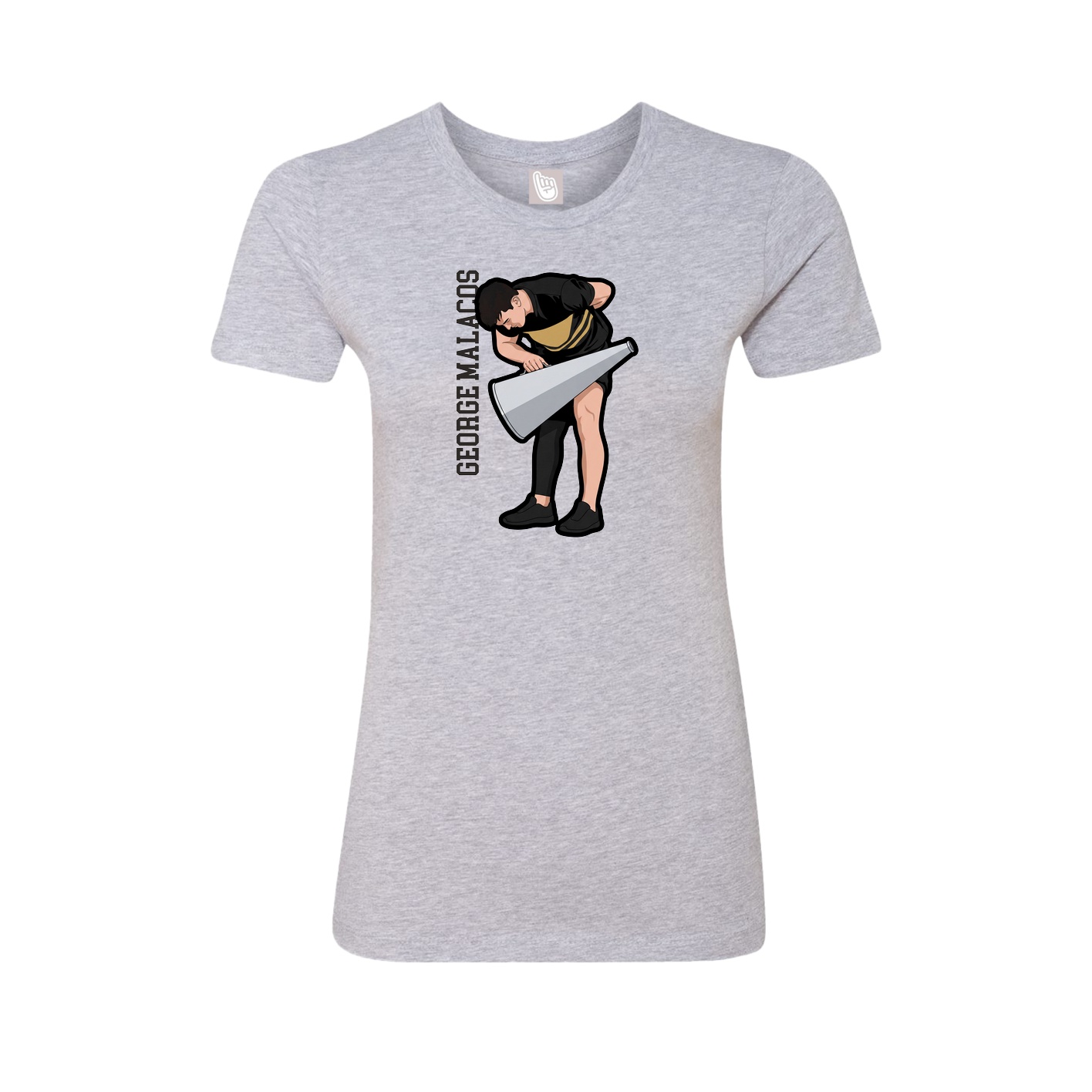 Fitted Women's Tee — Name Vertical in Grey