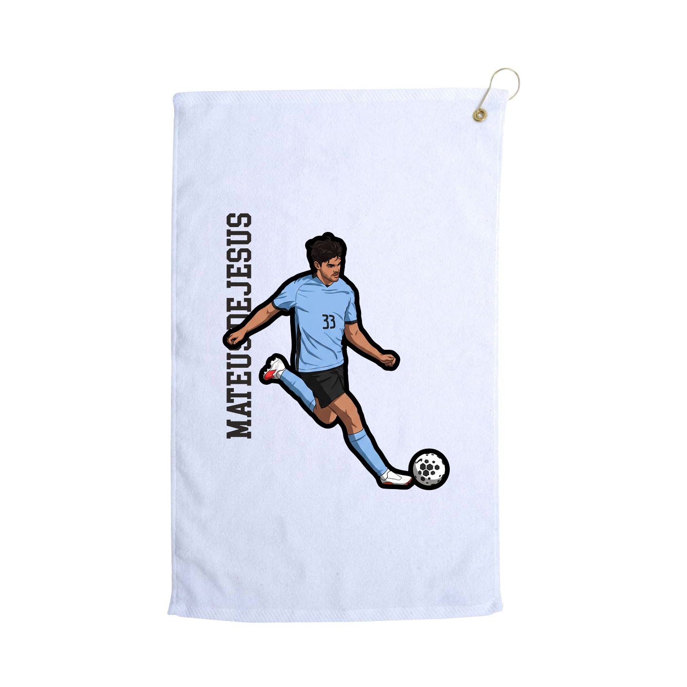Golf Towel — Name Vertical in White