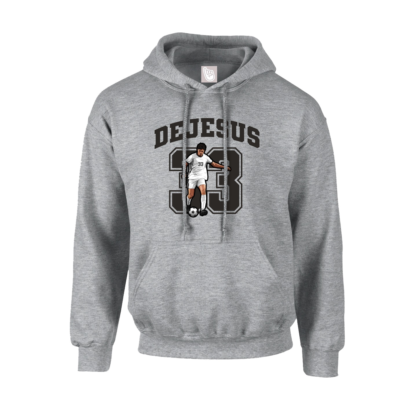 Youth Hoodie — Number in Grey