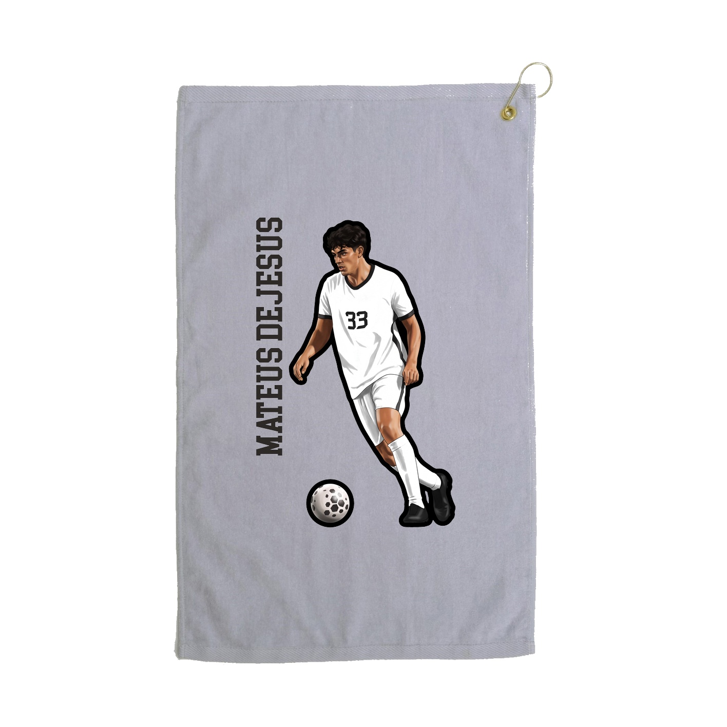 Golf Towel — Name Vertical in Grey