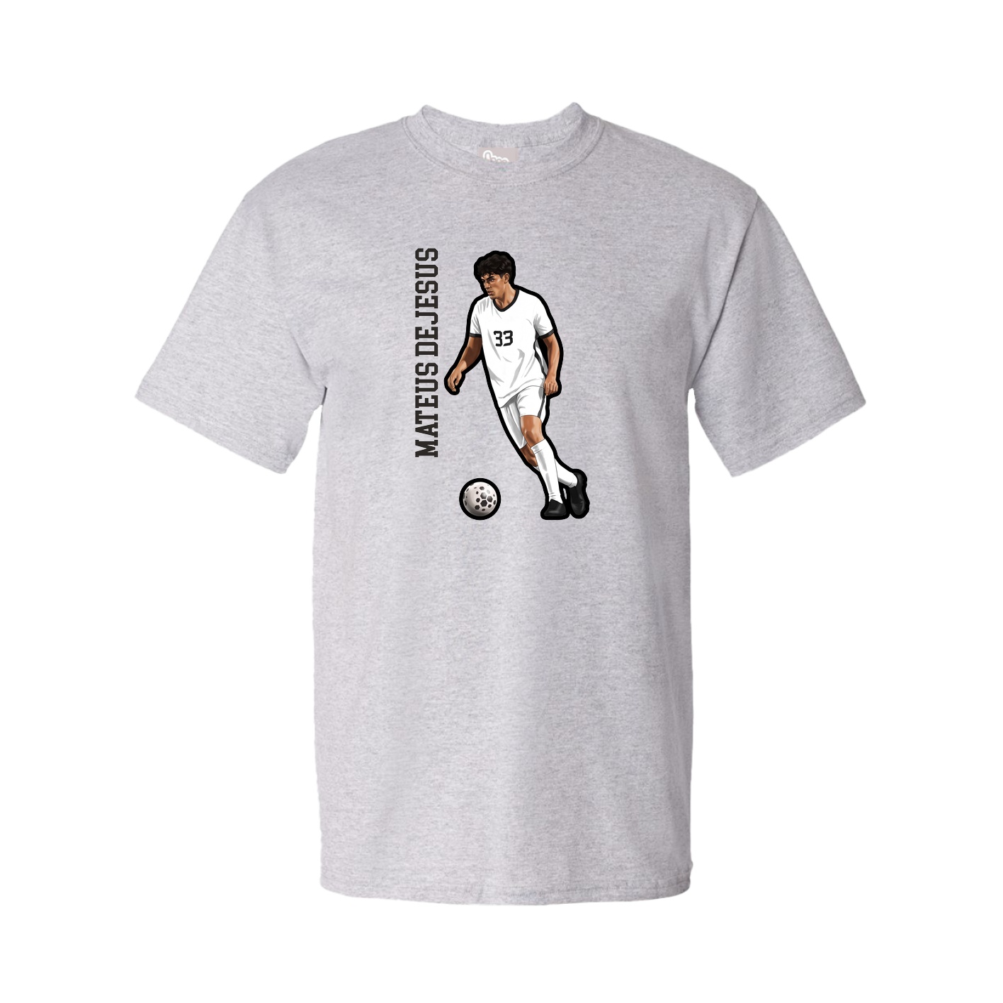 Tee — Name Vertical in Grey