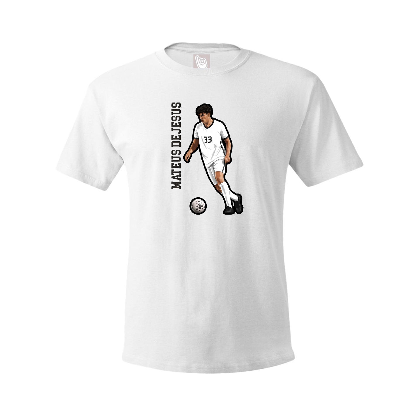 Youth Tee — Name Vertical in White
