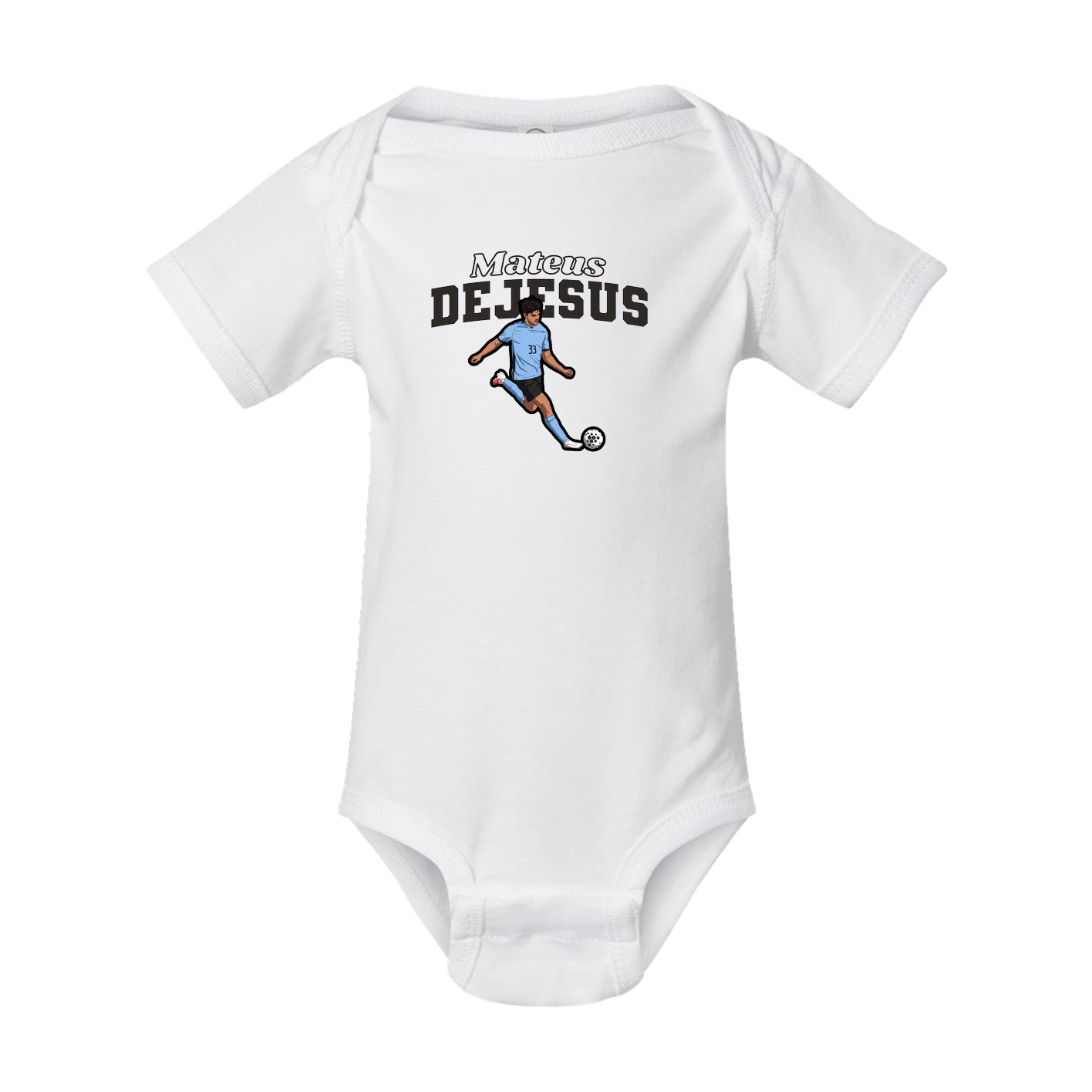 Baby Onesie — Name Arch in White
