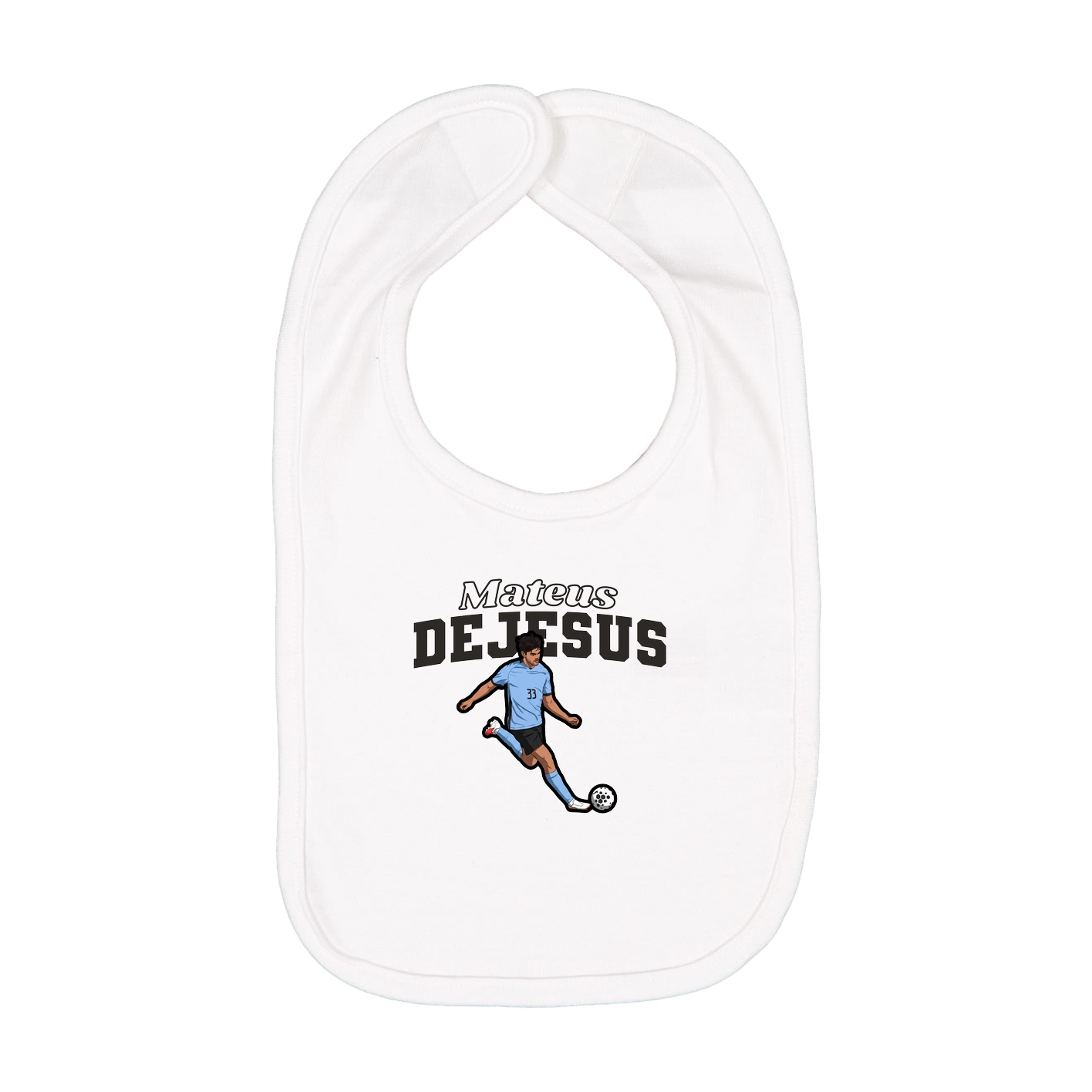 Infant Bib — Name Arch in White
