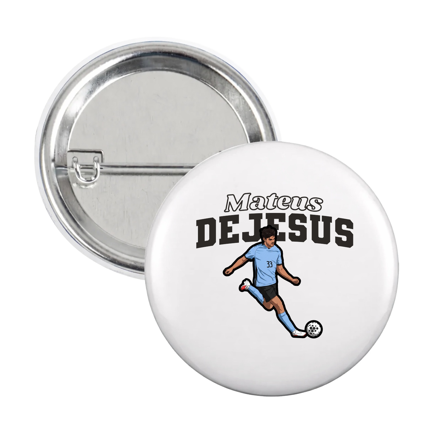 Game Day Button — Name Arch in White