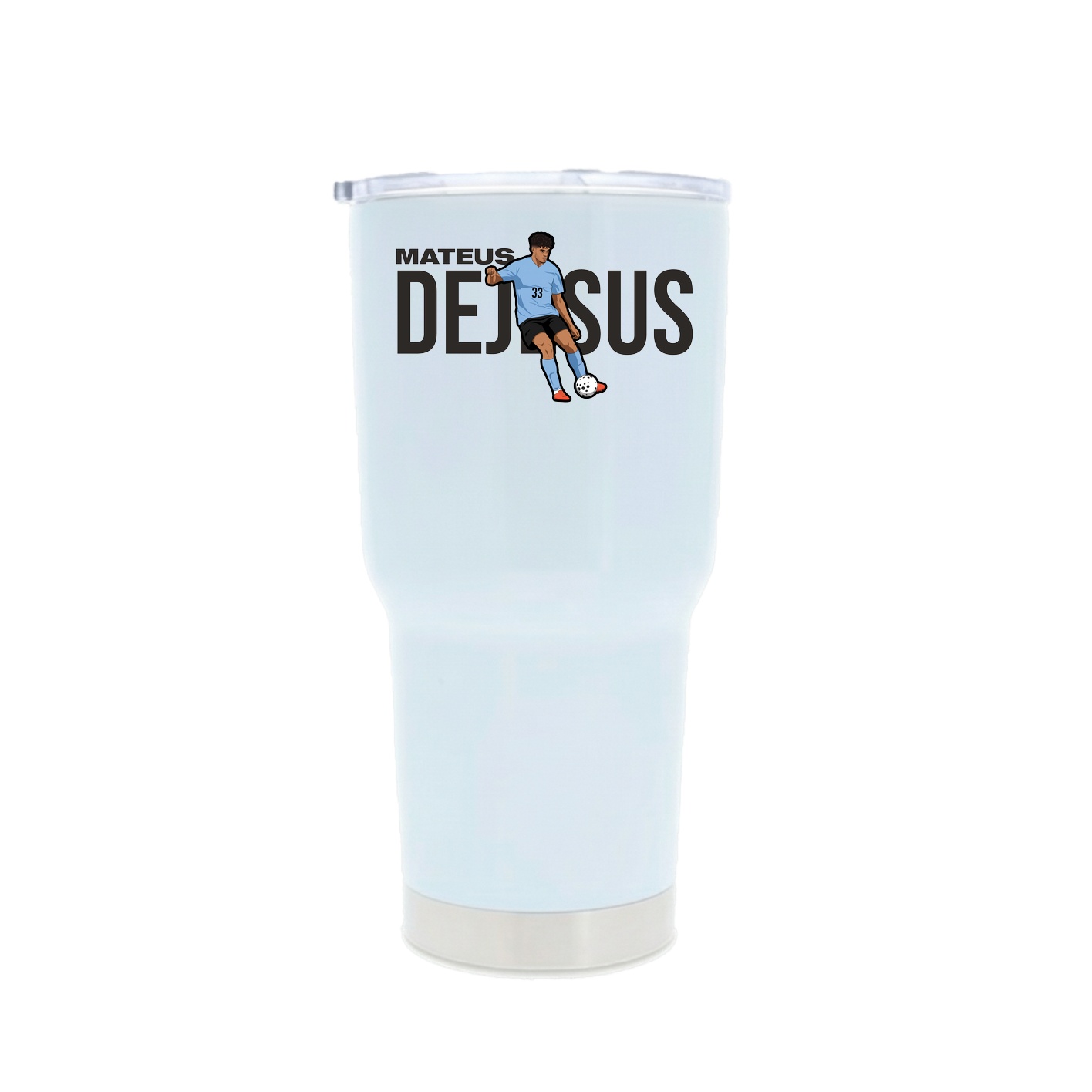 30oz Stainless Steel Tumbler — Player Name in White